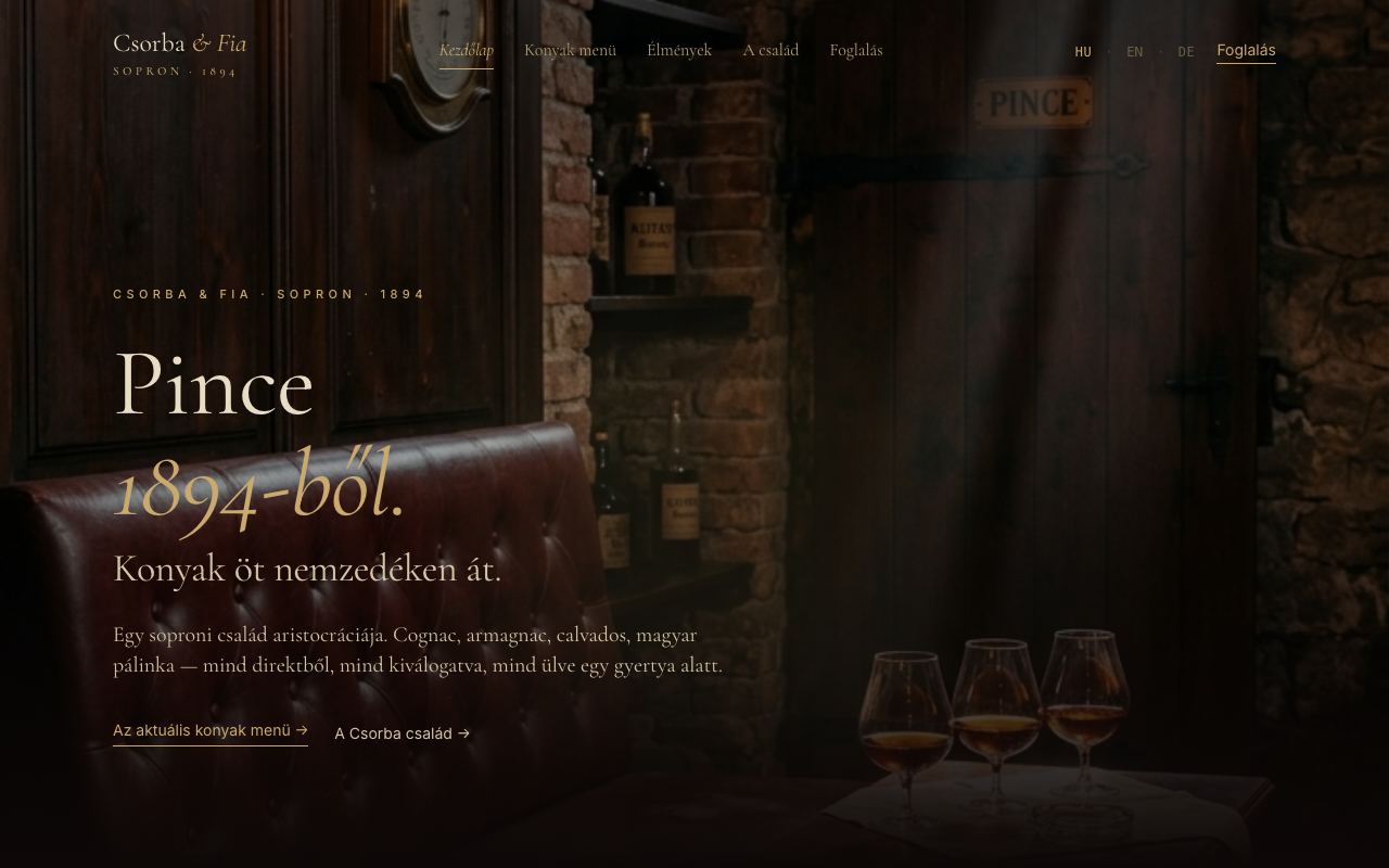 Csorba & Fia Brandy Bar home page
