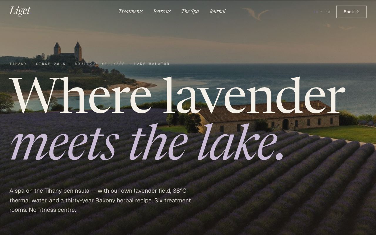 Liget Spa home page
